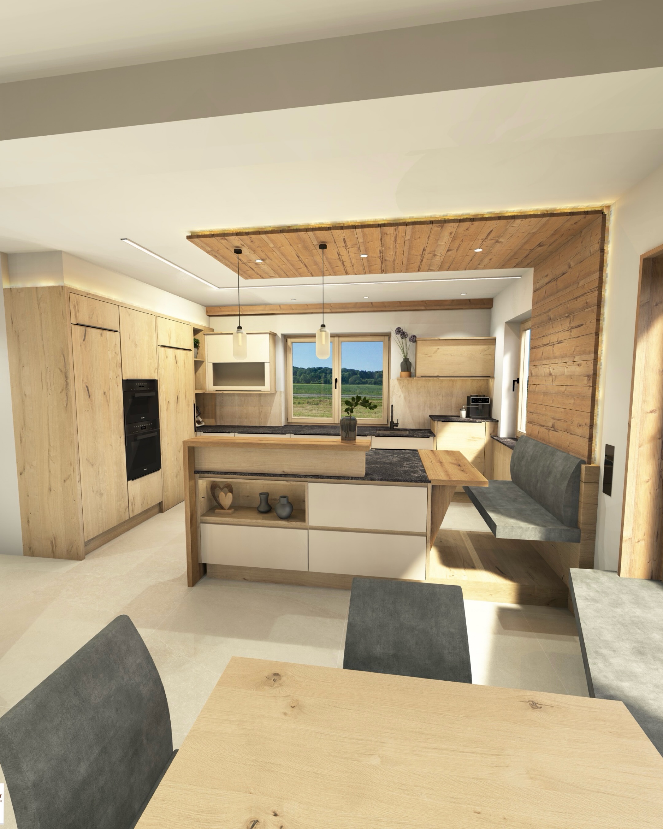 Der Unterschied zwischen einer Küche und einem Zuhause.

Projektvorschau 3/6

Küche und Esszimmer für @floriankrenn und @sabrinahirsch.26 
🗓️April 2027
📍3333 Bruckbach

Die schönsten Erinnerungen entstehen selten im Wohnzimmer. Meistens entstehen sie in der Küche.

Wos mocht den Raum so bsunders?

✅ Viel Arbeitsfläche

✅ versteckte Speise

✅ XXL-Esstisch mit Ansteckplatte

✅ Geschirrspüler hochgestellt

✅schwebende Sitzflächen

✅ indirekte Beleuchtung

✅Echte Materialien, Echtes Handwerk!

#küche #holzküche #dahoam #altholz